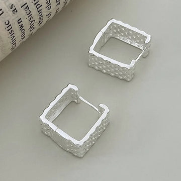 DAIIIBABYYY  -  Hollow Geometric Hoop Earrings For Women Couples Heavy Industry Simple Personality Hip Hop Prevent Allergy Party Jewelry